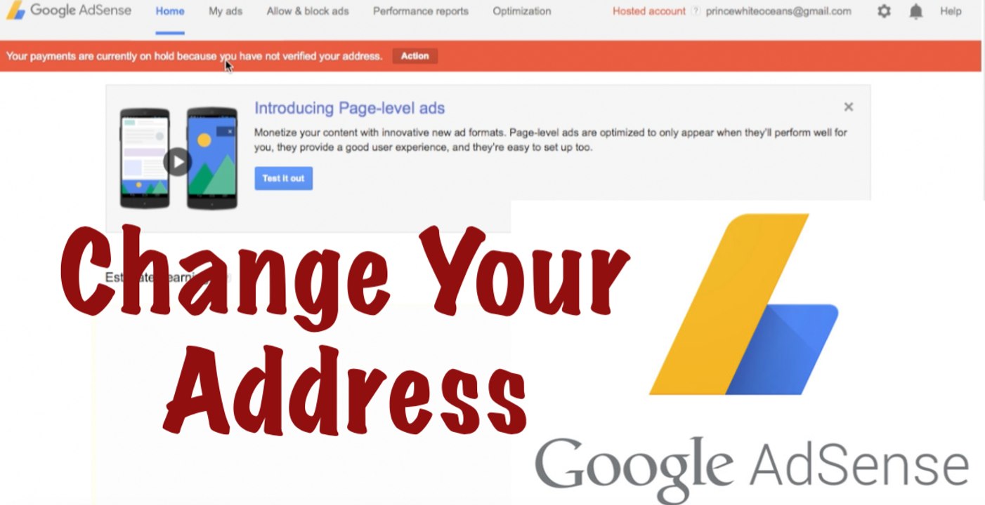 How to Change your address on Google Adsense?