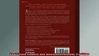 READ book  Real Estate Finance and Investment Manual 9 edition Online Free