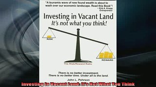 Downlaod Full PDF Free  Investing in Vacant Land Its Not What You Think Free Online