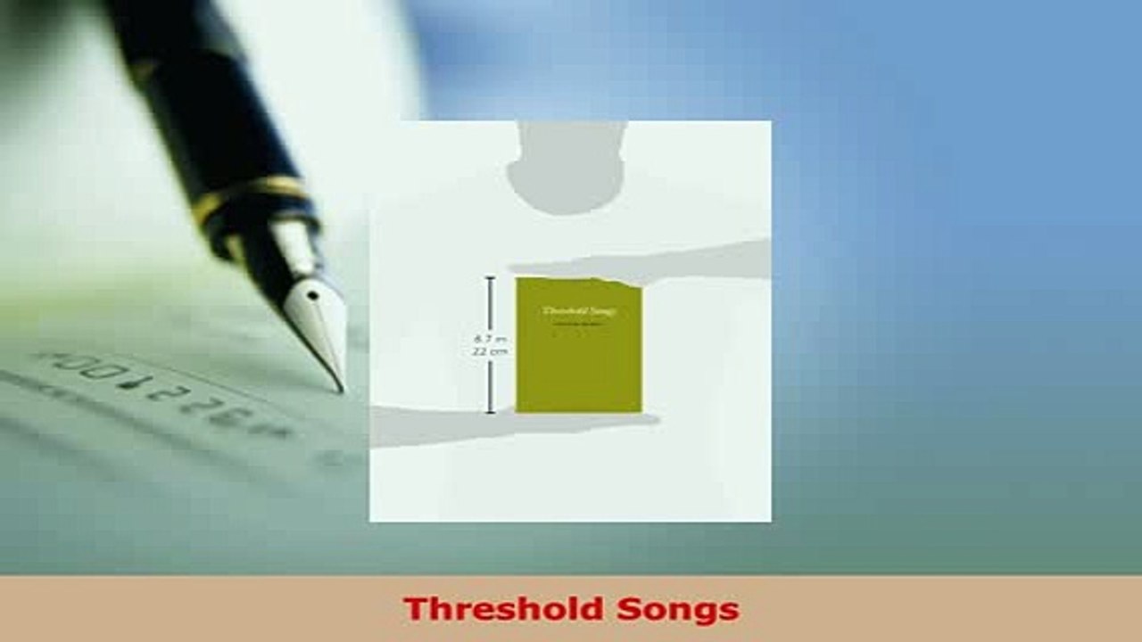 PDF  Threshold Songs  EBook