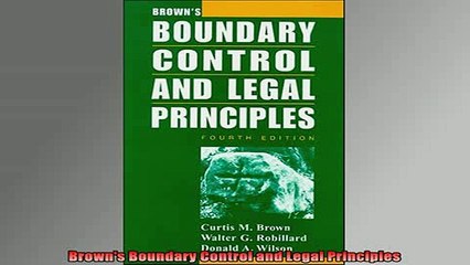 READ book  Browns Boundary Control and Legal Principles Online Free