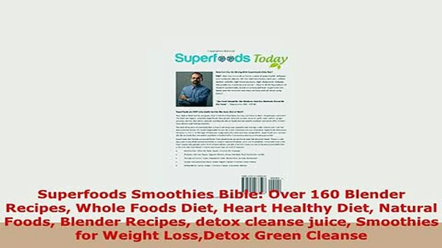 PDF Superfoods Smoothies Bible Over 160 Blender Recipes Whole Foods Diet Heart Healthy Diet Ebook
