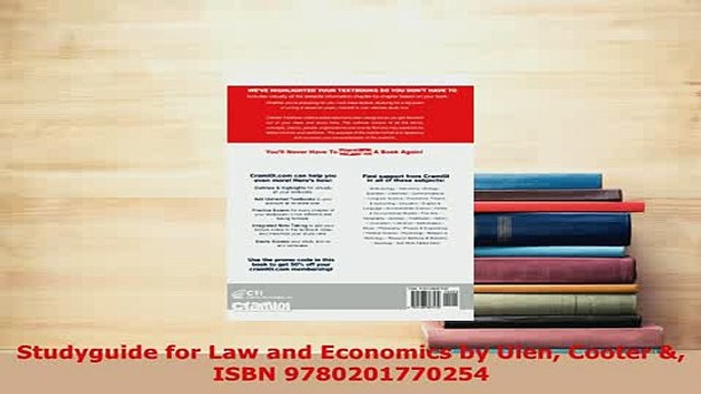 PDF Studyguide for Law and Economics by Ulen Cooter ISBN 9780201770254 Free Books