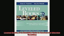 FREE DOWNLOAD  Leveled Books K8 Matching Texts to Readers for Effective Teaching  BOOK ONLINE