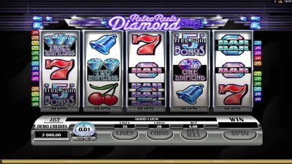 Retro Reels - Diamond Glitz ilmainen kasino kolikkopeli Microgaming Video Esikatselu