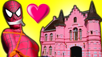 Pink SPIDERGIRL KIDNAPPED Spiderman In Love! Marriage Proposal Superhero Movie In Real Life! SHMIRL (1080p)