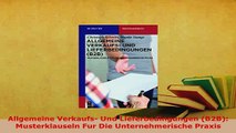 PDF  Allgemeine Verkaufs Und Lieferbedingungen B2B Musterklauseln Fur Die Unternehmerische  EBook