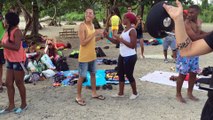 DANSACUBA Rueda sur la plage avec profs cubains et stagiaires français février 2016