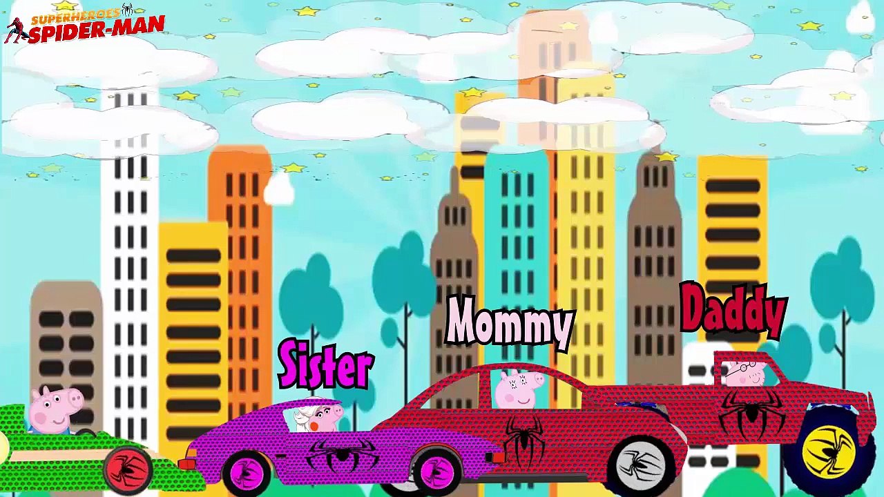 #Spiderman Peppa pig vs Frozen Elsa vs Venom  Supper Heroes Car Race || Finger Family for kids