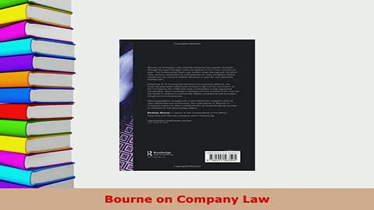 Download  Bourne on Company Law Free Books