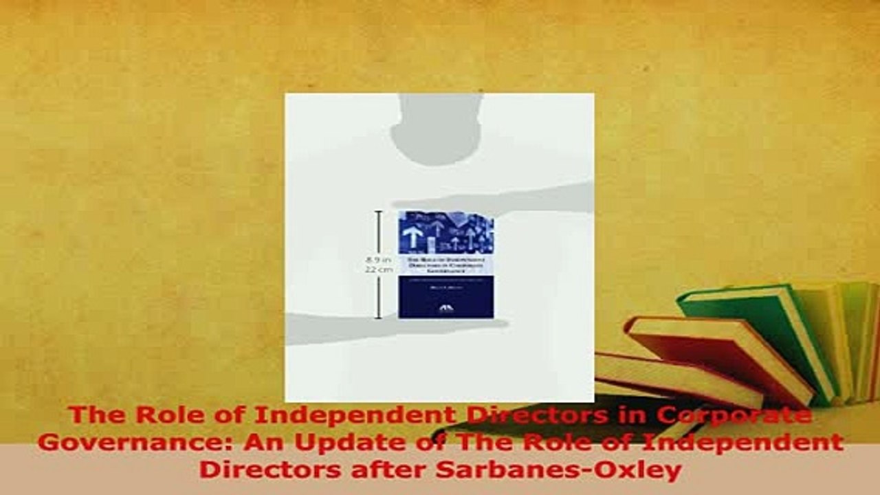 Download  The Role of Independent Directors in Corporate Governance An Update of The Role of Free Books
