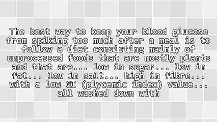 A New Trick to Reduce Blood Sugar?