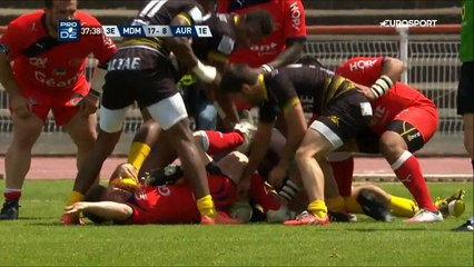 SITE OFFICIEL STADE MONTOIS RUGBY - ESSAI 4 E. SAUBUSSE - STADE MONTOIS vs AURILLAC