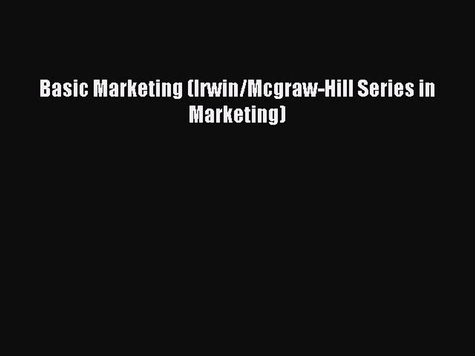 Download Basic Marketing (Irwin/Mcgraw-Hill Series in Marketing) PDF Free