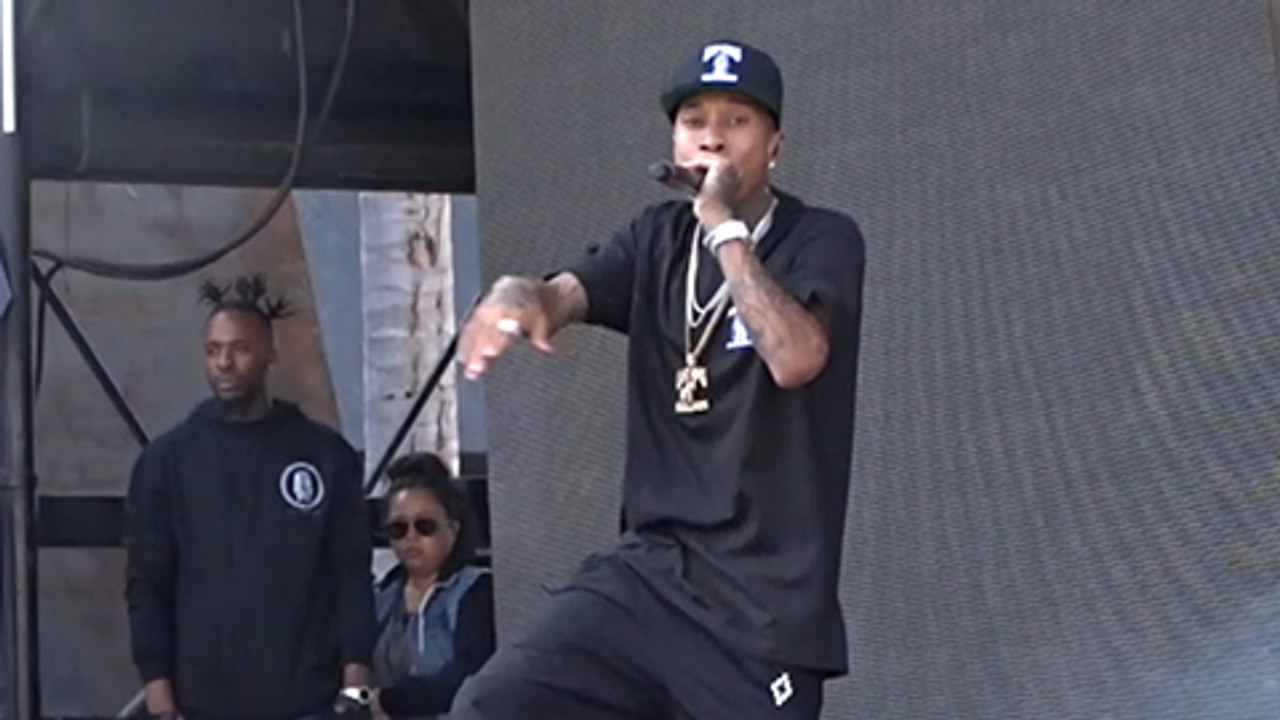Tyga ROCKS Performance At His Store Opening