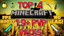TOP 4 Minecraft PvP Texture Packs / Resource Packs 1.9  ( FPS Boost - No Lag! )