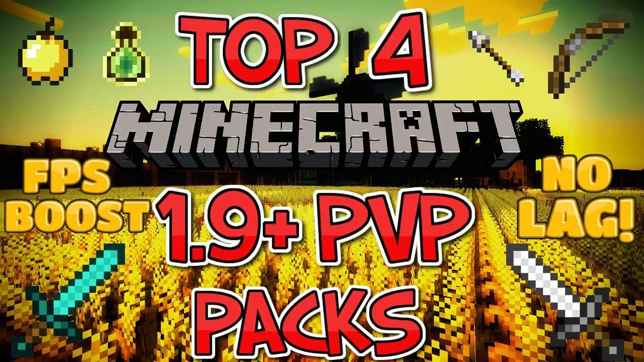 TOP 4 Minecraft PvP Texture Packs / Resource Packs 1.9+ ( FPS Boost - No Lag! )
