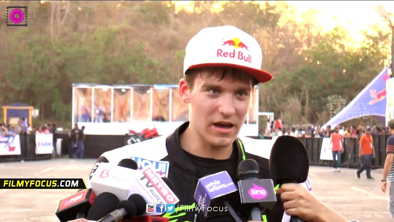 Lithuanian stunt biker Aras Gibieza praises Salman Khan at Suzuki Gixxer Day event