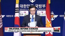 S. Korea, U.S., Japan to hold first trilateral missile defense drills against N. Korea