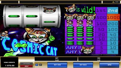 Cosmic Cat ilmainen kasino kolikkopeli Microgaming Video Esikatselu