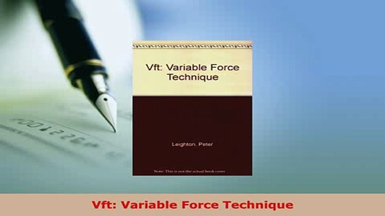 PDF  Vft Variable Force Technique  EBook