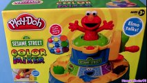 Play Doh Color Mixer Learn Colors as Elmo Talks With Cookie Monster Sesame Street toy Review | HD