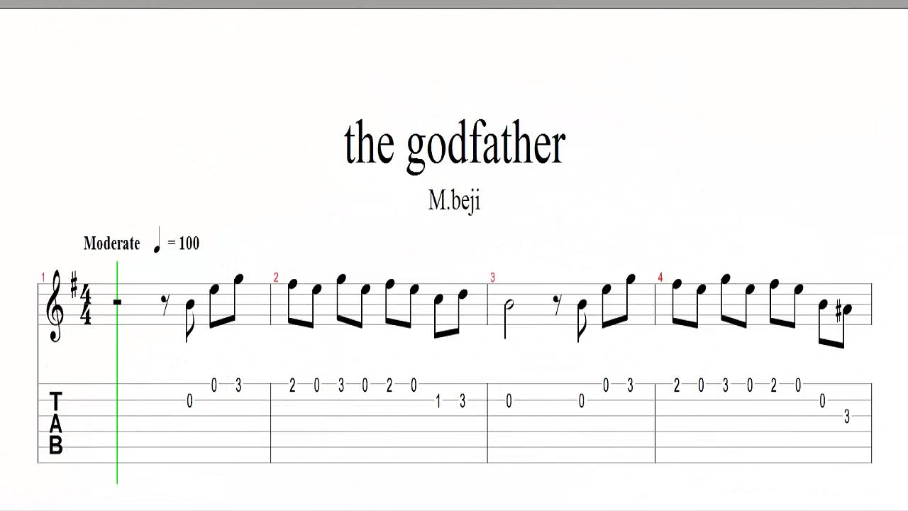 Play The Godfather on guitar Easy TAB