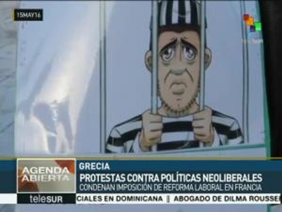 Griegos se solidarizan con Francia por la reforma laboral