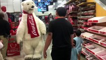 Coca Cola Polar Bear at the Coca Cola Store Fun Photoshoot | Liam and Taylor's Corner