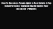 [Read book] How To Become a Power Agent in Real Estate : A Top Industry Trainer Explains How