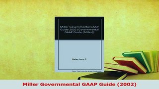 Read  Miller Governmental GAAP Guide 2002 Ebook Free