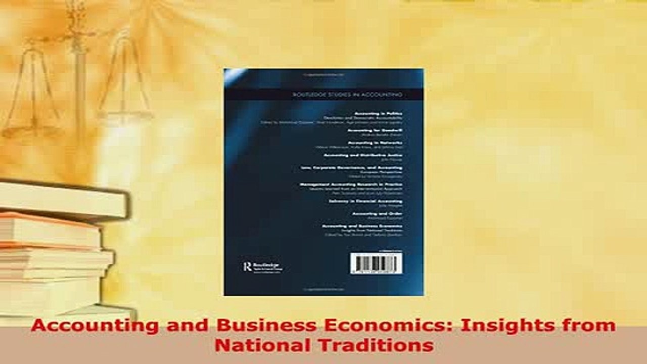 PDF  Accounting and Business Economics Insights from National Traditions Download Online