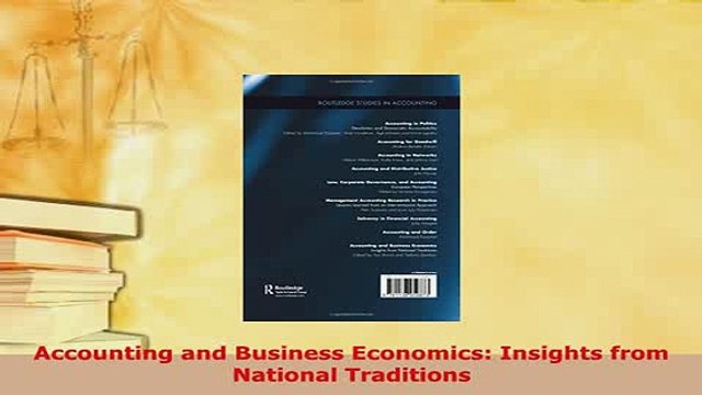 PDF Accounting and Business Economics Insights from National Traditions Download Online
