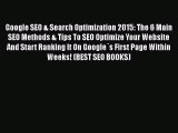 [Read book] Google SEO & Search Optimization 2015: The 6 Main SEO Methods & Tips To SEO Optimize