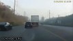 Lucky Bastard Escaped From Death Three Times In 30 Seconds After One Wrong Maneuver On Road!