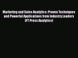 [Read book] Marketing and Sales Analytics: Proven Techniques and Powerful Applications from