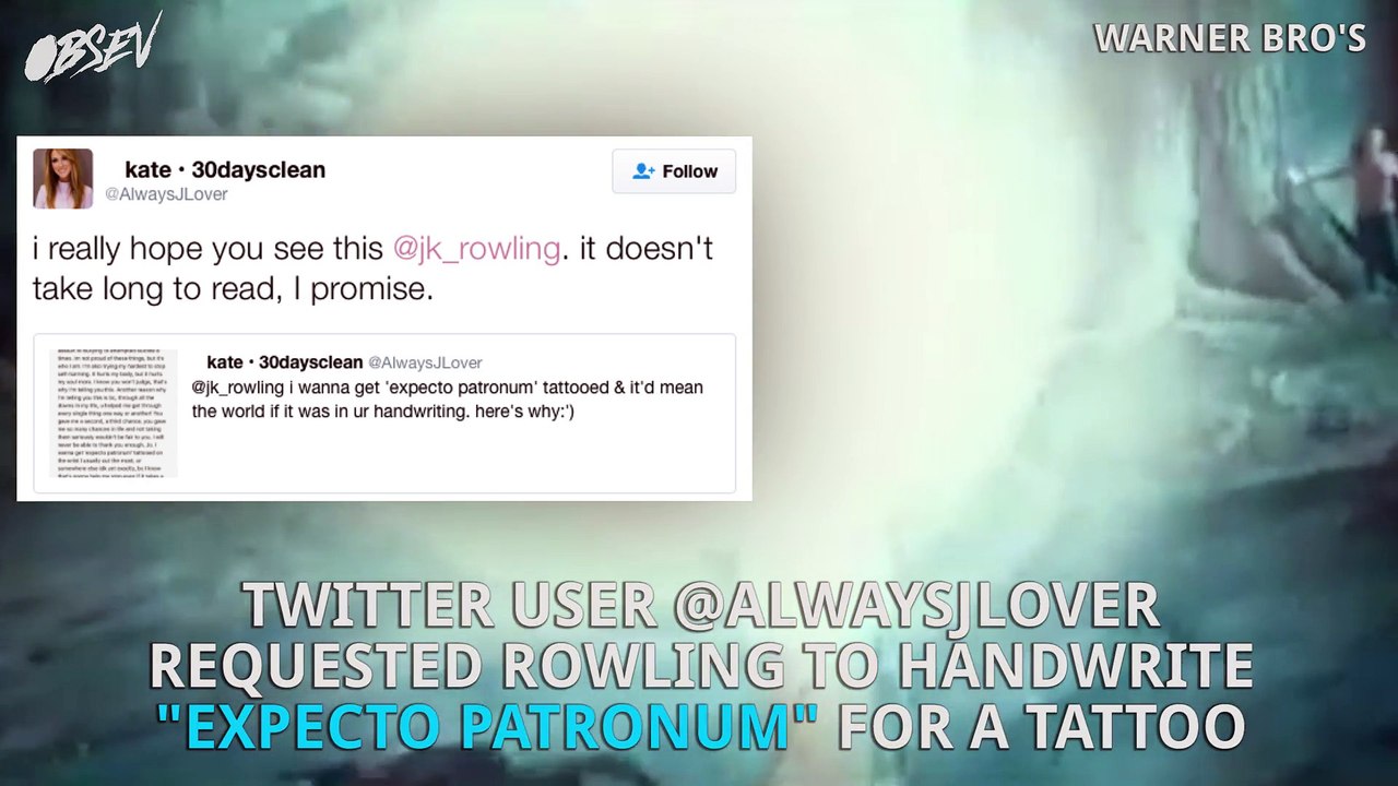 J.K. Rowling Designs Tattoo For Struggling Fan