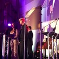 2016-05-13 Adam Lambert at British LGBT Awards giving award to Brian May