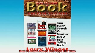 READ book  How To Write A Book One Page At A Time Online Free
