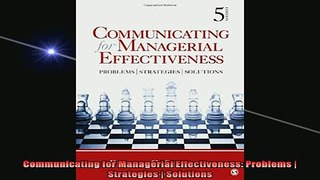 READ book  Communicating for Managerial Effectiveness Problems  Strategies  Solutions Full EBook