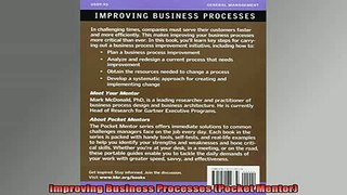 Downlaod Full PDF Free  Improving Business Processes Pocket Mentor Free Online