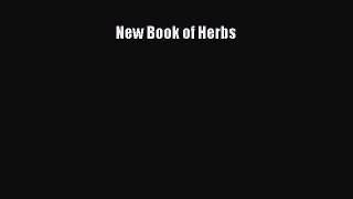 Read New Book of Herbs Ebook Free