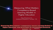 FREE DOWNLOAD  Measuring What Matters CompetencyBased Learning Models in Higher Education New  FREE BOOOK ONLINE