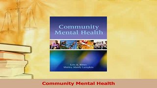 Read  Community Mental Health PDF Online
