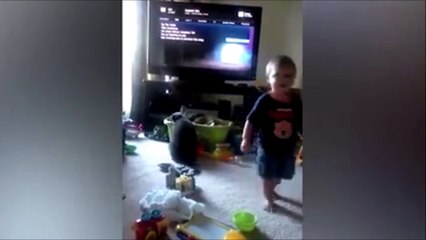 Le chat n'est pas un fauteuil, gamin!