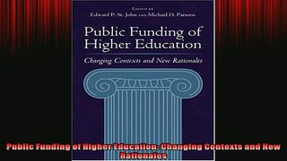 READ book  Public Funding of Higher Education Changing Contexts and New Rationales  FREE BOOOK ONLINE