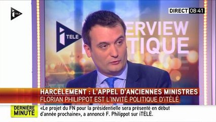 Harcèlement sexuel : Florian Philippot n'en a "jamais entendu parler" au FN