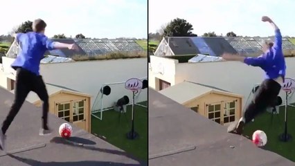 Fail en voulant tirer d'un toit !