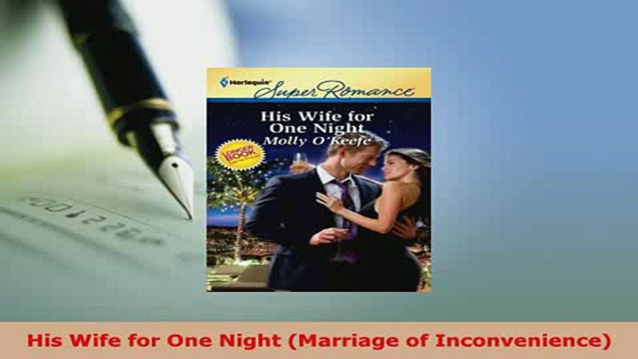 PDF  His Wife for One Night Marriage of Inconvenience Free Books