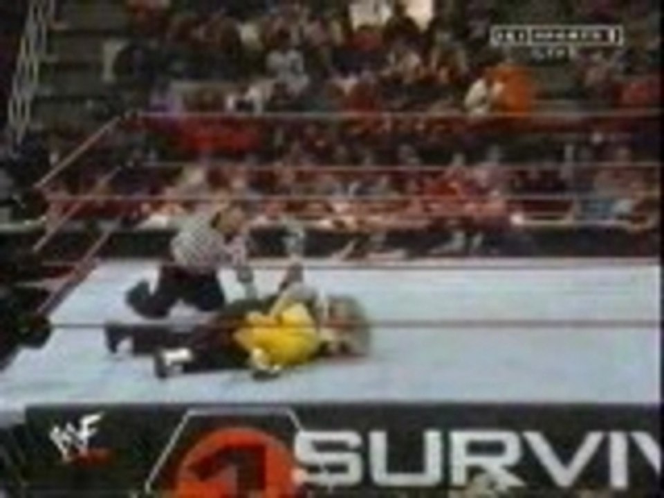 Wwf - Jeff Hardy hits a 450 splash to eliminate Scotty 2 Hot
